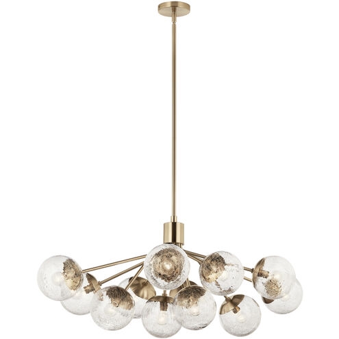 Chandelier with Crackled Glass Globes and Branching Arms