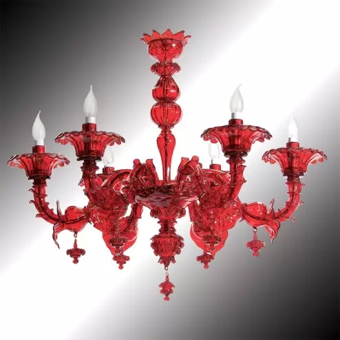 Chandelier with Scalloped Bobeches in Traditional Venetian Style