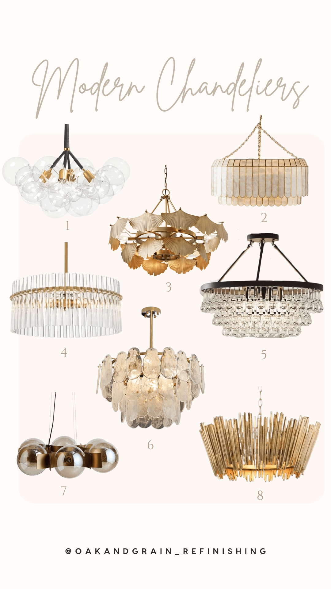 Chandelier with Sculptural Glass Gold Glam Lighting