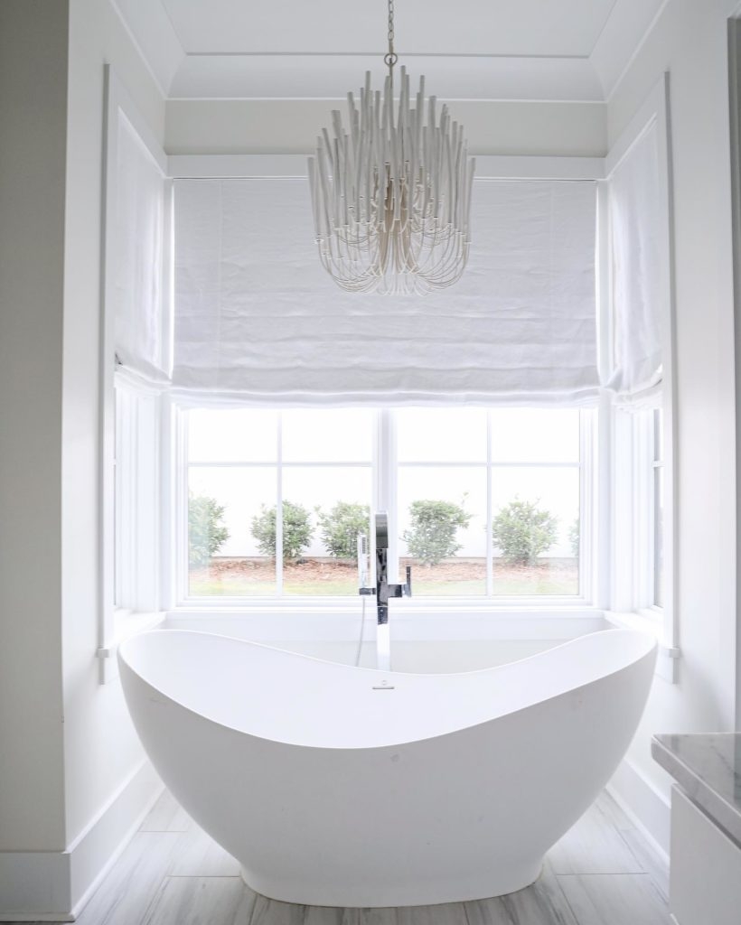 Chandelier with Sculptural White Rods and Organic Swoop Tub