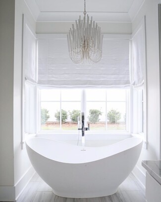 Chandelier with Sculptural White Rods and Organic Swoop Tub