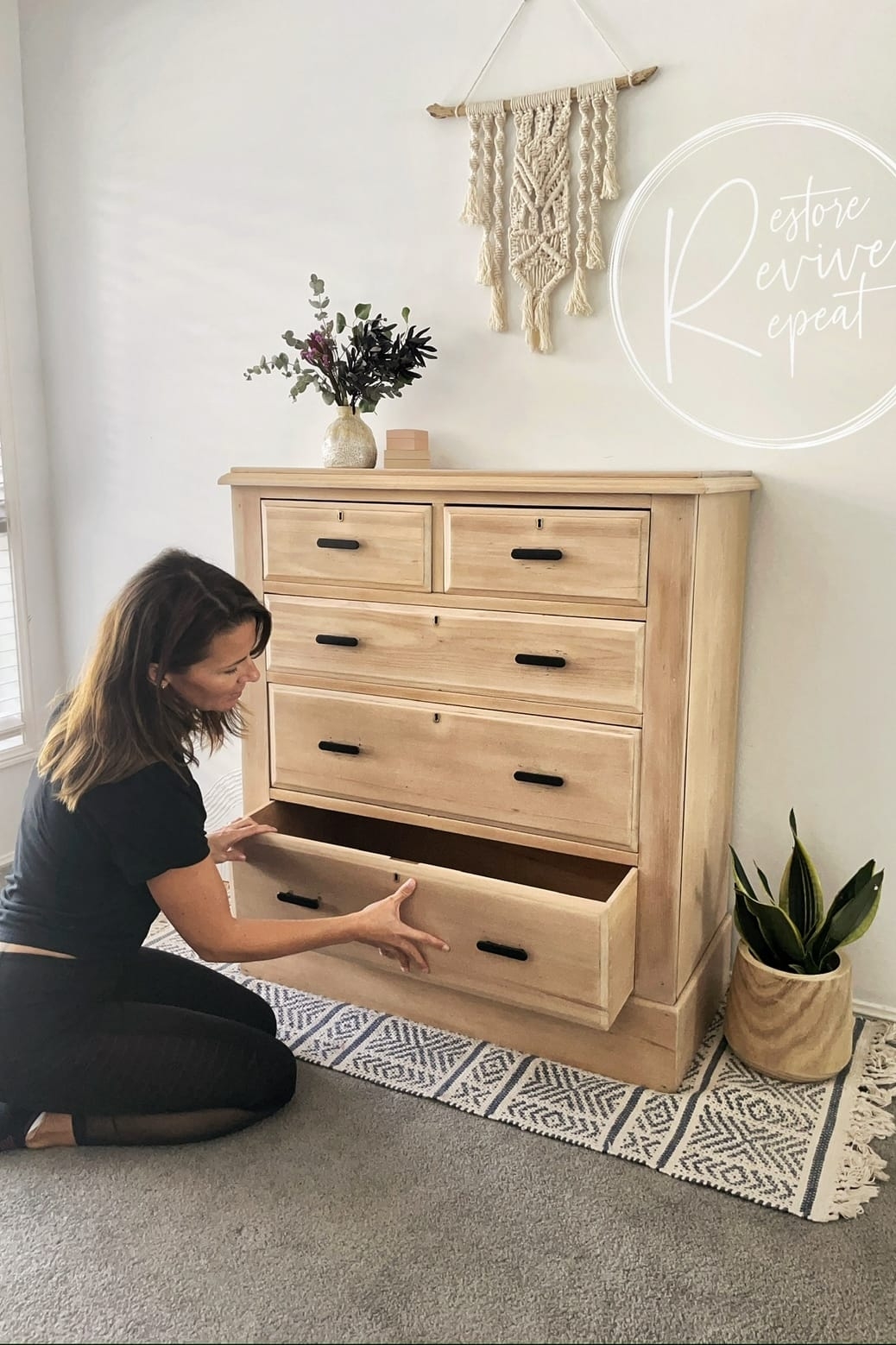 Chest Of Drawers Decorative Keyholes Light Wood Chest