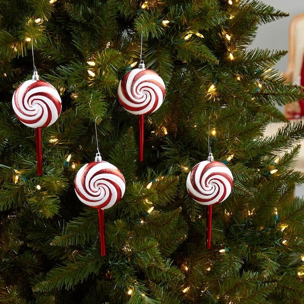 Christmas Ornament: Lollipop Shape Glitter Swirl Festive Sweet
