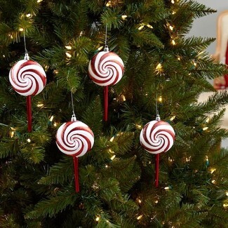 Christmas Ornament: Lollipop Shape Glitter Swirl Festive Sweet
