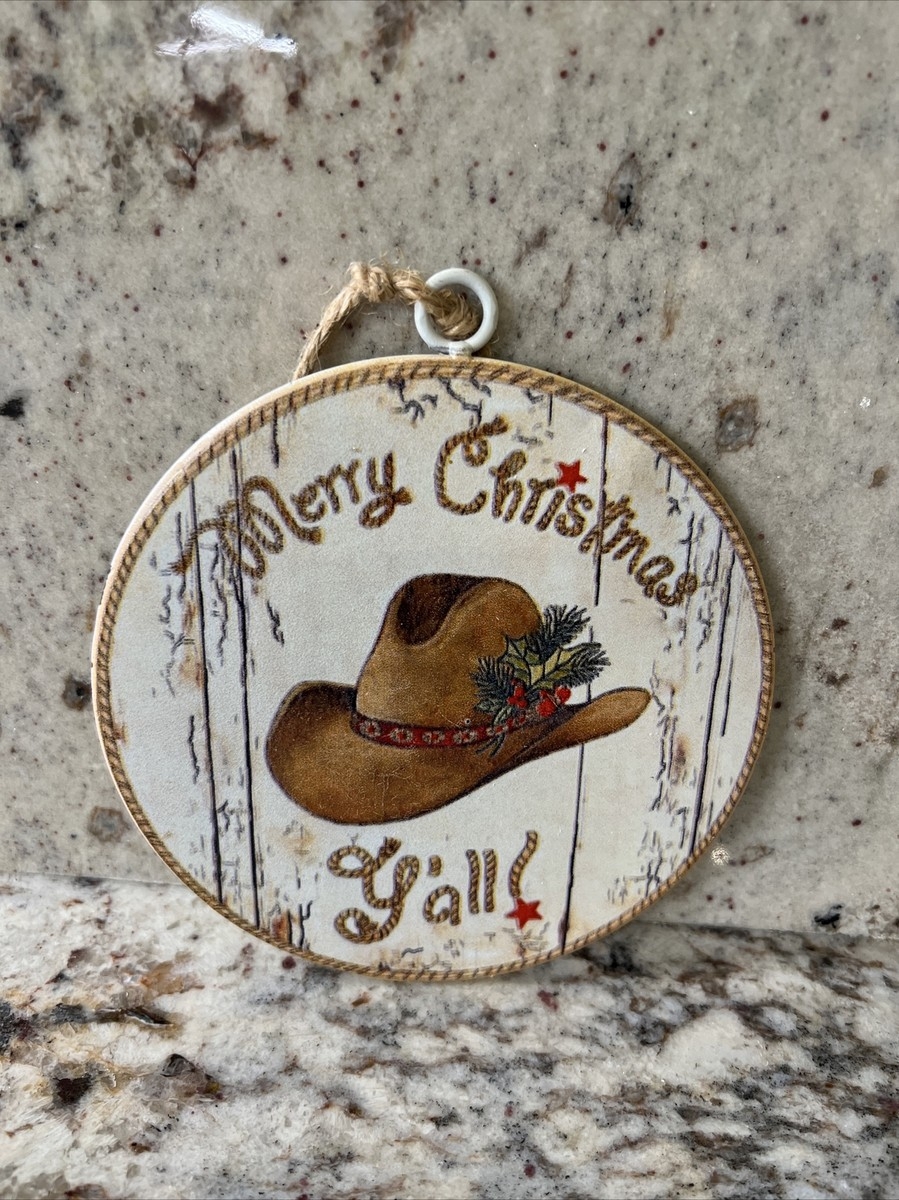 Christmas Ornament with Y'all Typography and Large Scale Design