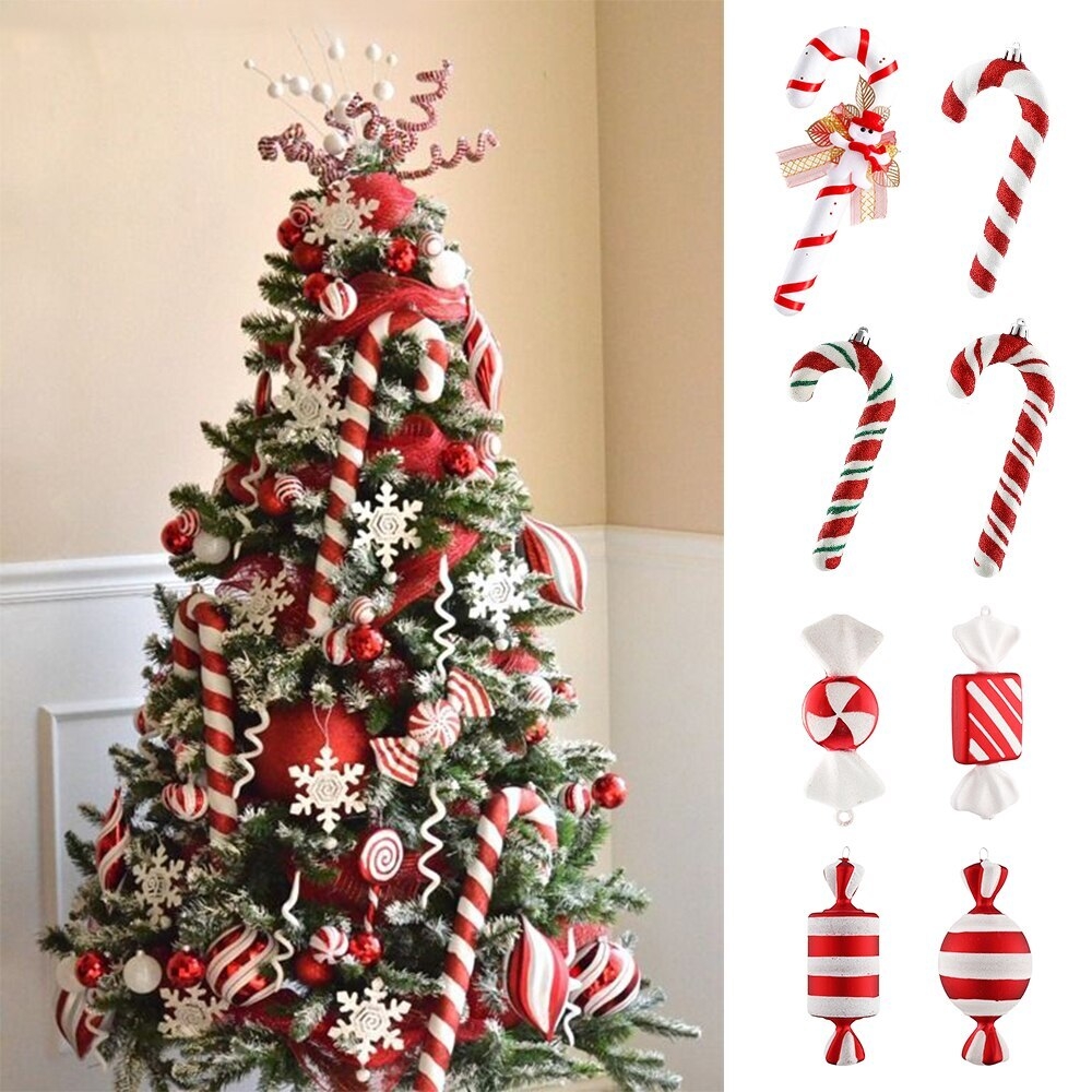 Christmas Ornaments: Oversized Candy Canes for Flocked Branches