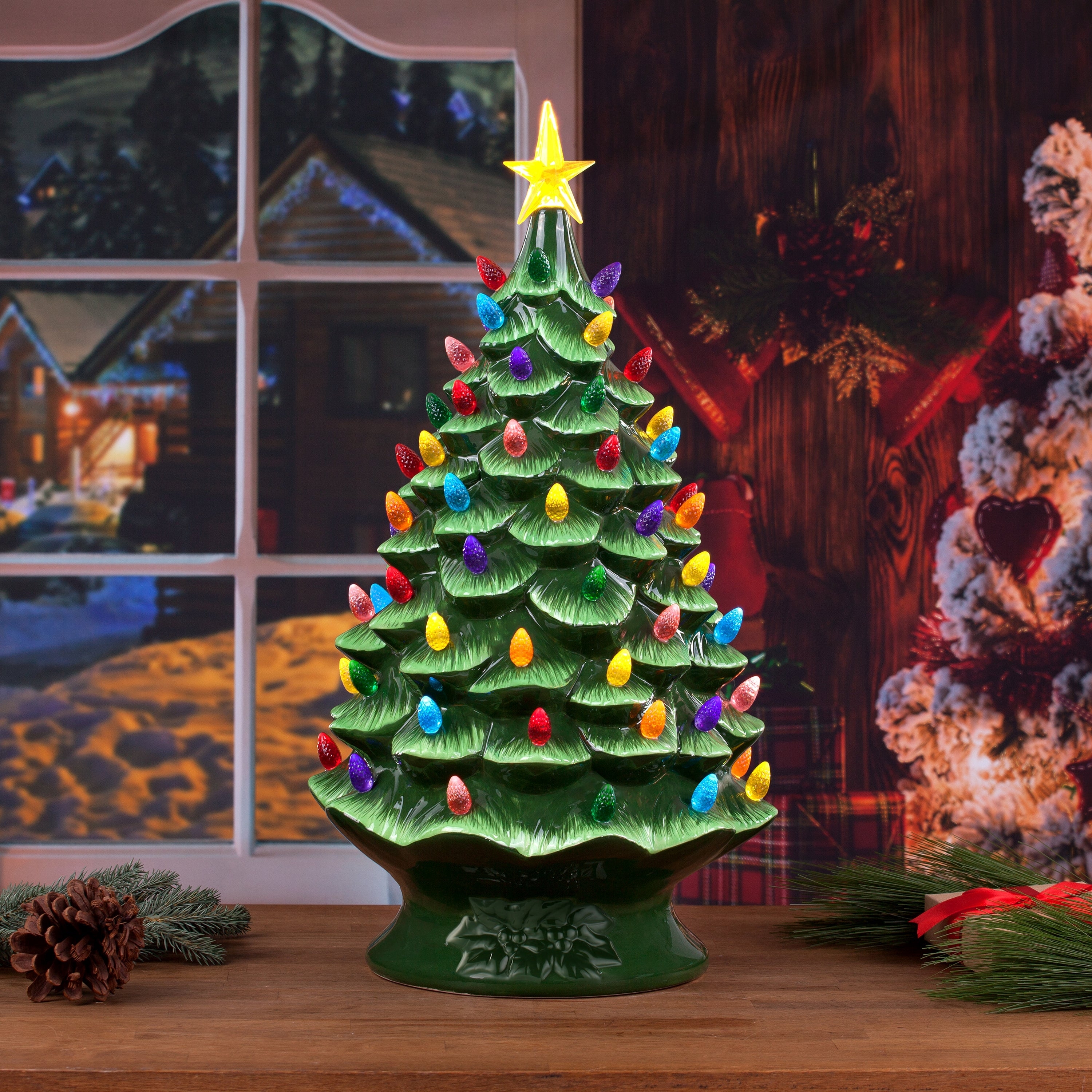 Christmas Tree: 24 Inch Scale Glossy Finish Holiday Decor
