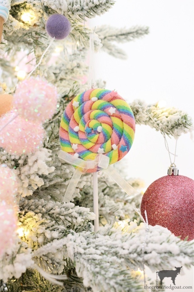 Christmas Tree Ornament: Sugared Lollipop and Heavy Flocking