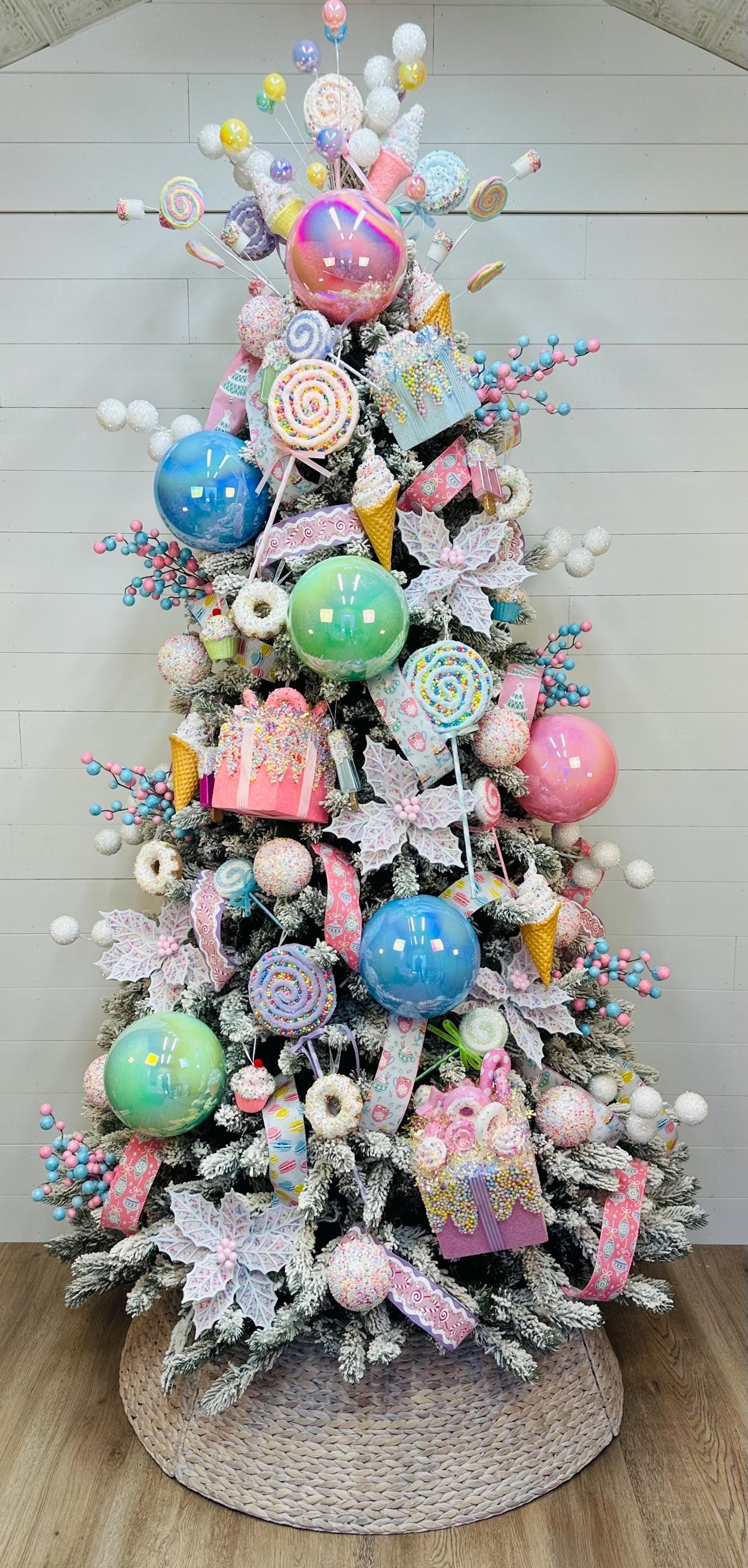 Christmas Tree: Pastel Candy Theme with Iridescent Accents