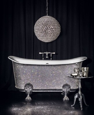 Clawfoot Bathtub Crystal Encrusted Exterior Ornate Feet