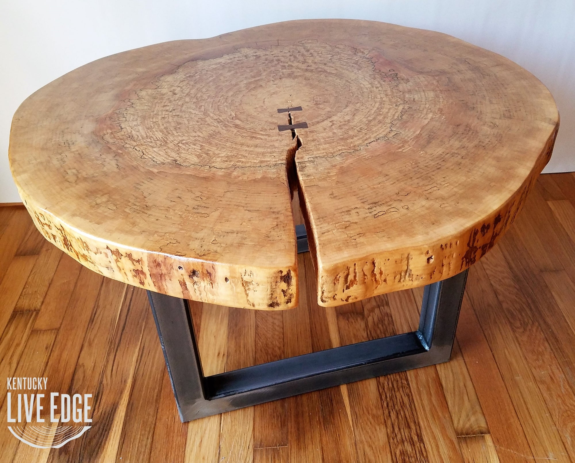 Coffee Table: Butterfly Joinery Live Edge Tree Slice Table