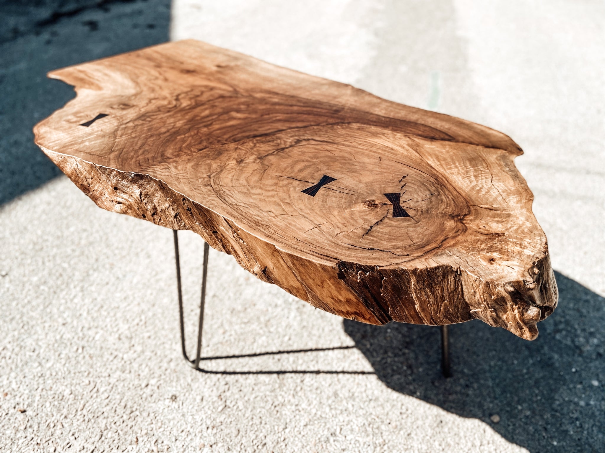 Coffee Table: Butterfly Joint Wood Slab Live Edge Walnut Table