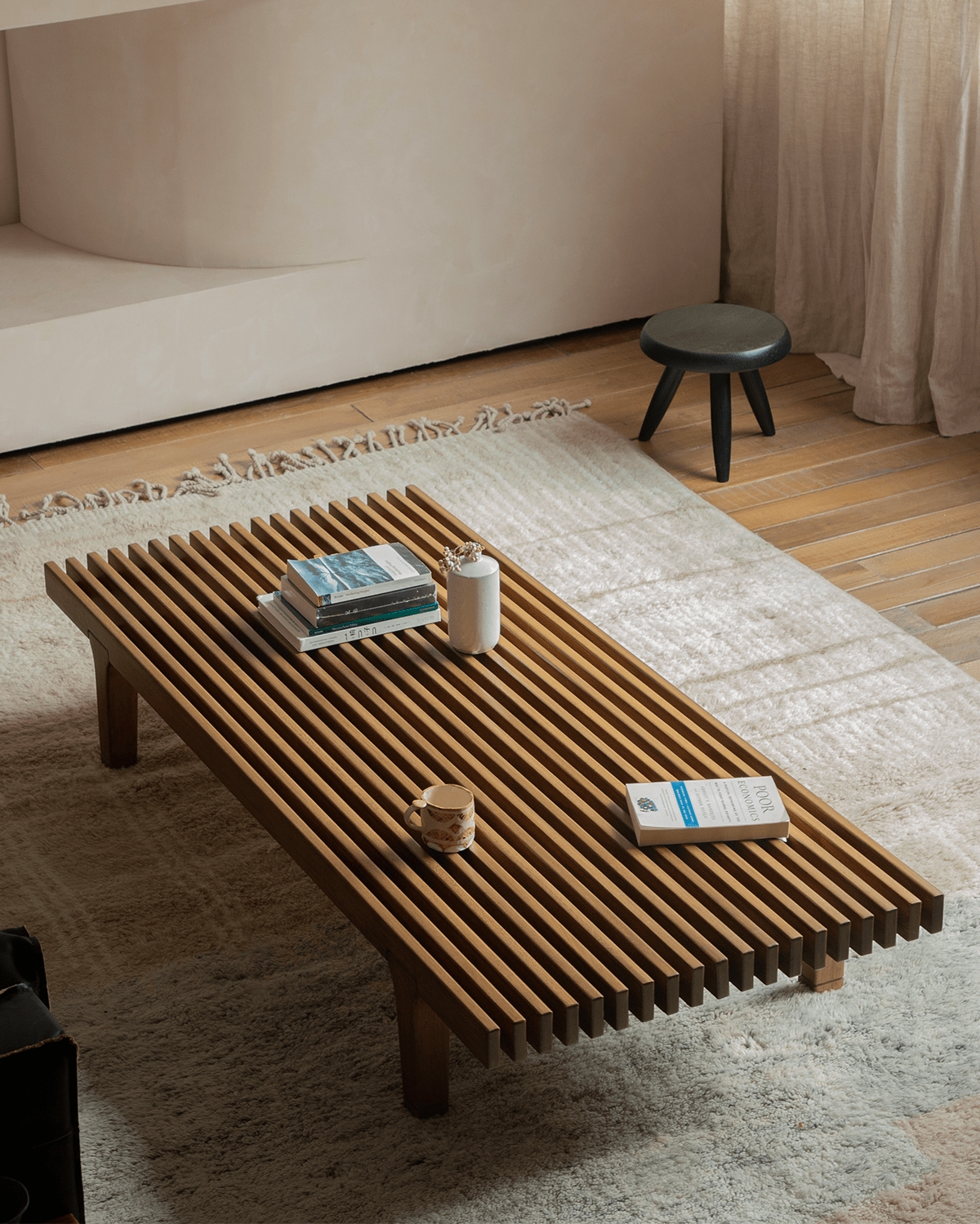 Coffee Table Grille Design Japandi Minimalist Coffee Table