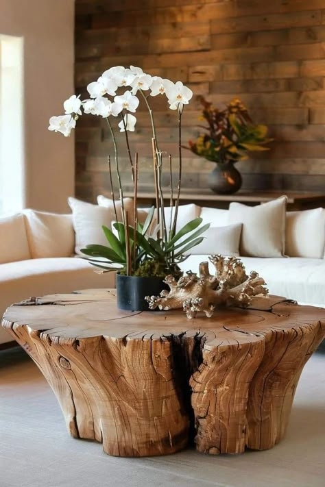 Coffee Table Luxury Cabin Lounge Ideas with Checking Stump Base