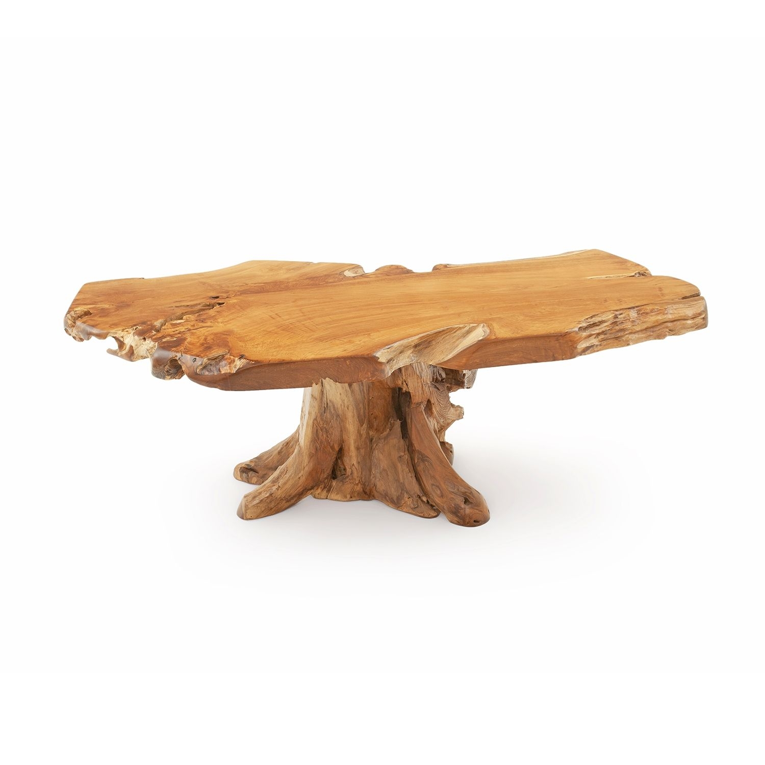 Coffee Table: Teak Wood Root Base Live Edge Teak Table