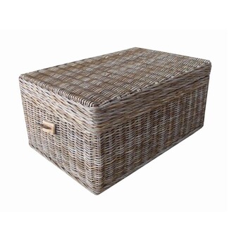 Coffee Table Trunk Kubu Weave Weathered Grey Rattan