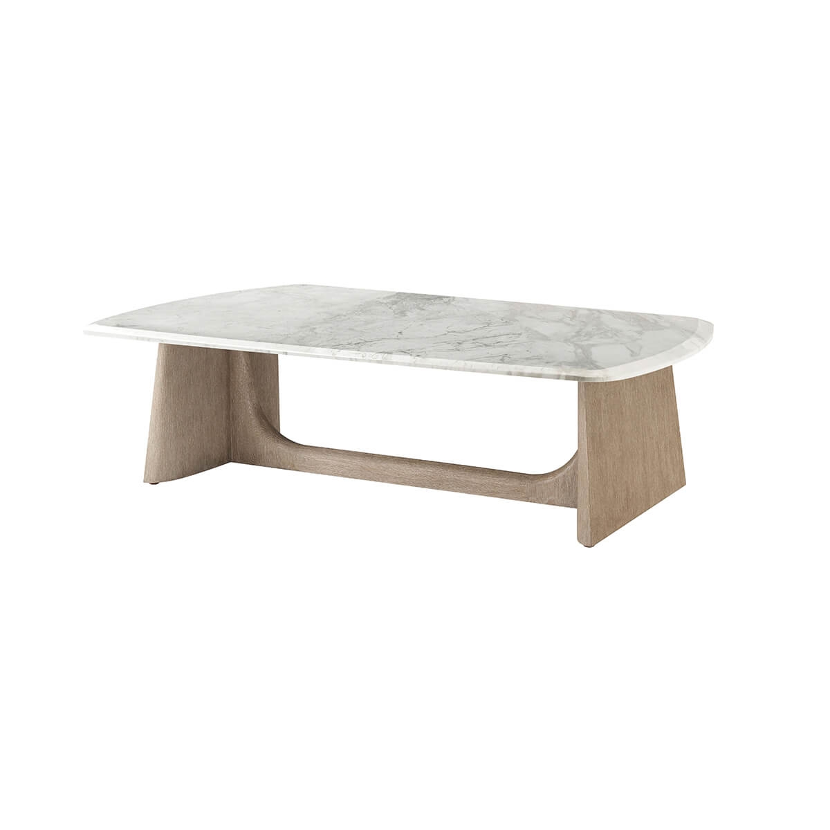 Coffee Table with Curved Stretcher and Bowed Top