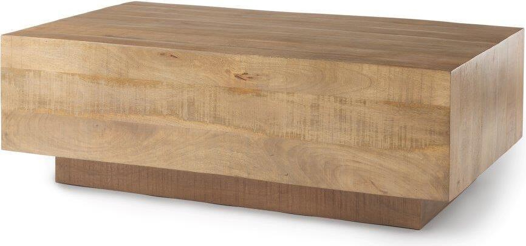 Coffee Table Wood Grain Blocky Silhouette Monolithic Table