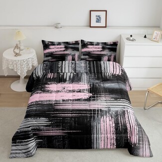 Comforter Set Brush Stroke Design Abstract Graffiti Art