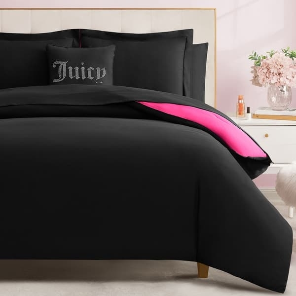 Comforter Set Hot Pink Lining Glitter Juicy Logo Design