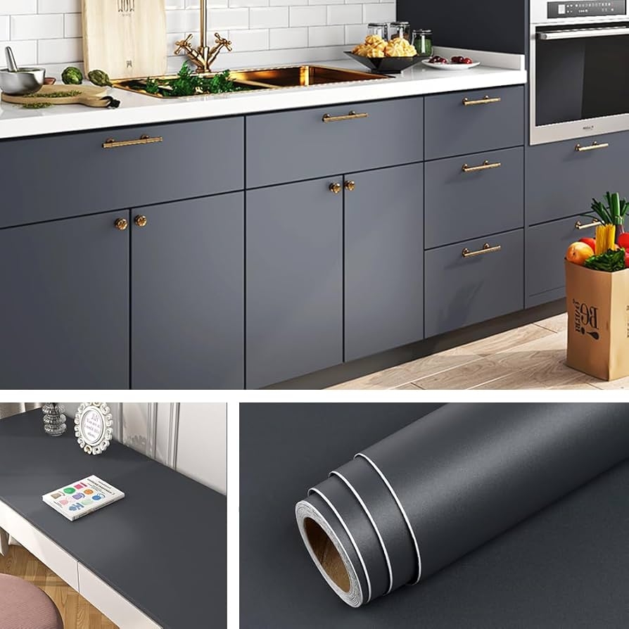 Contact Paper Matte Dark Grey Renter Friendly Wrap