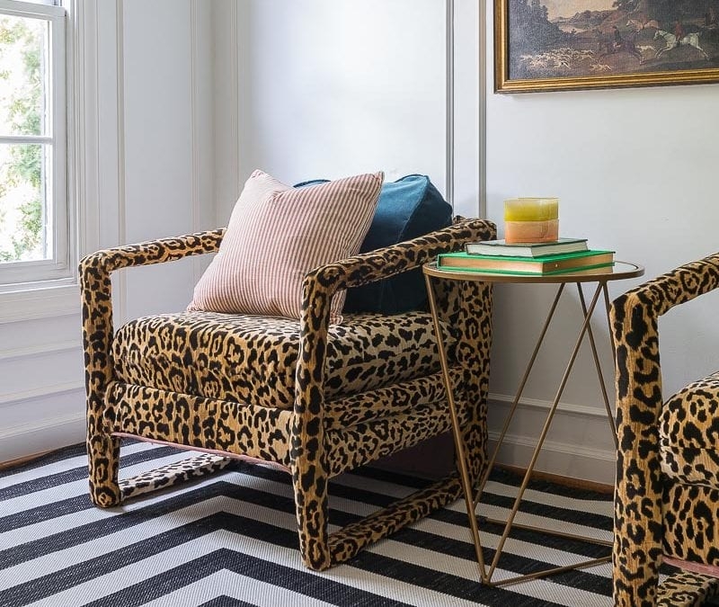 Continuous Frame Accent Chair for Maximalist Living Room Decor