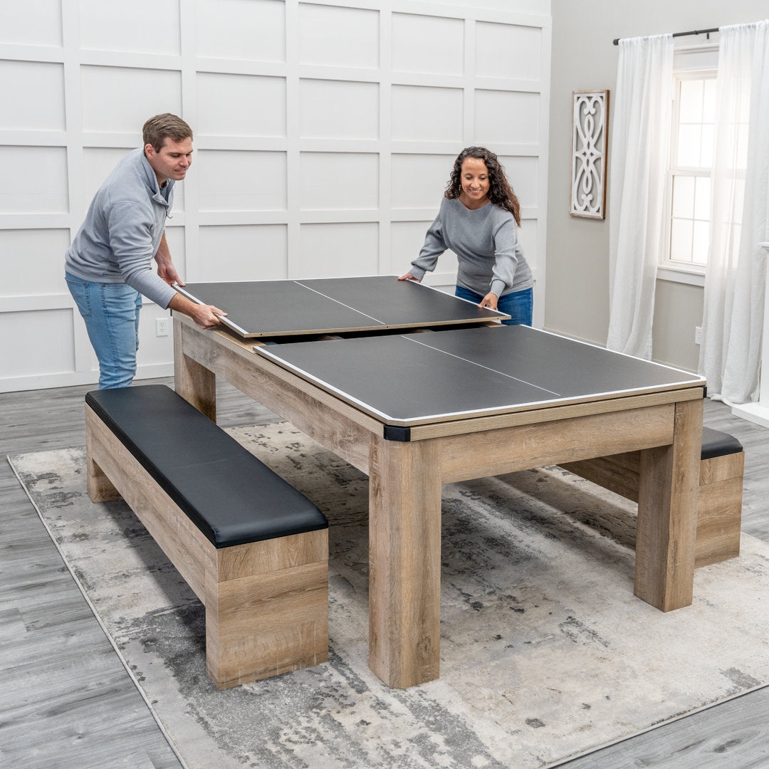 Conversion Game Table Reversible Game Tops 3-in-1 Dining Pool Table
