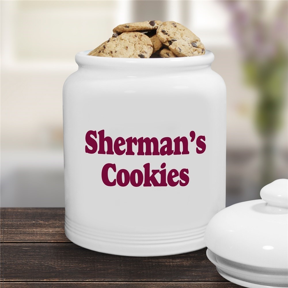 Cookie Jar with Personalized Typography Glossy White