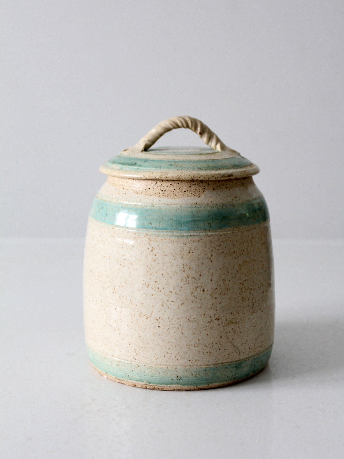 Cookie Jar with Twisted Handle Studio Pottery Boho