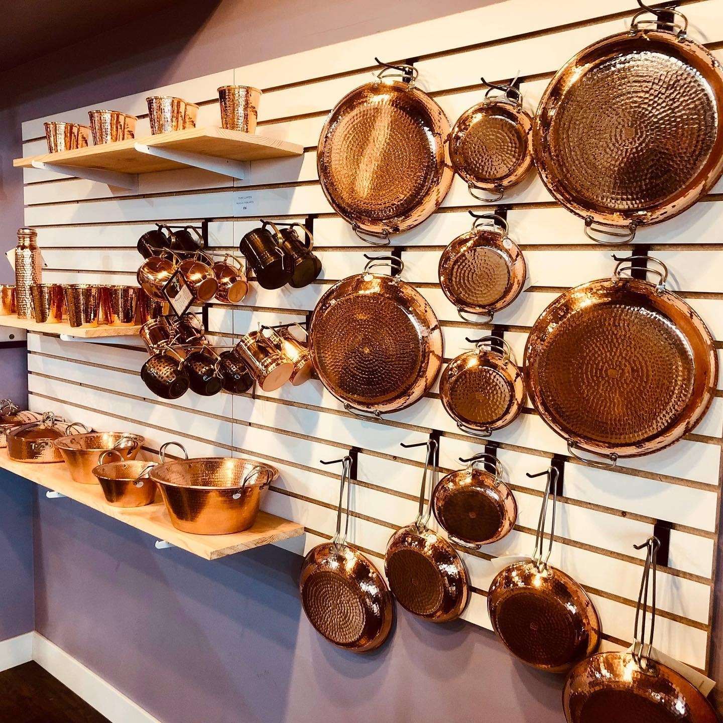Copper Cookware with Riveted Handles Artisanal Kitchenware