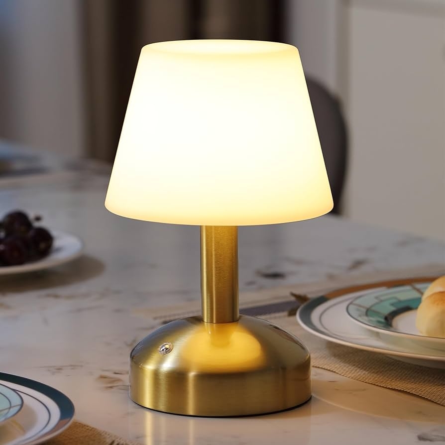 Cordless Table Lamp featuring Tapered White Diffuser