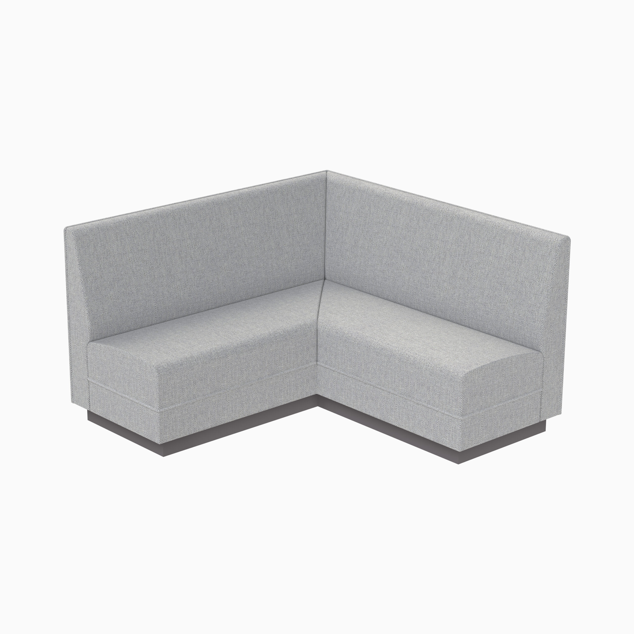 Corner Banquette: Heathered Grey Plinth Base Minimalist