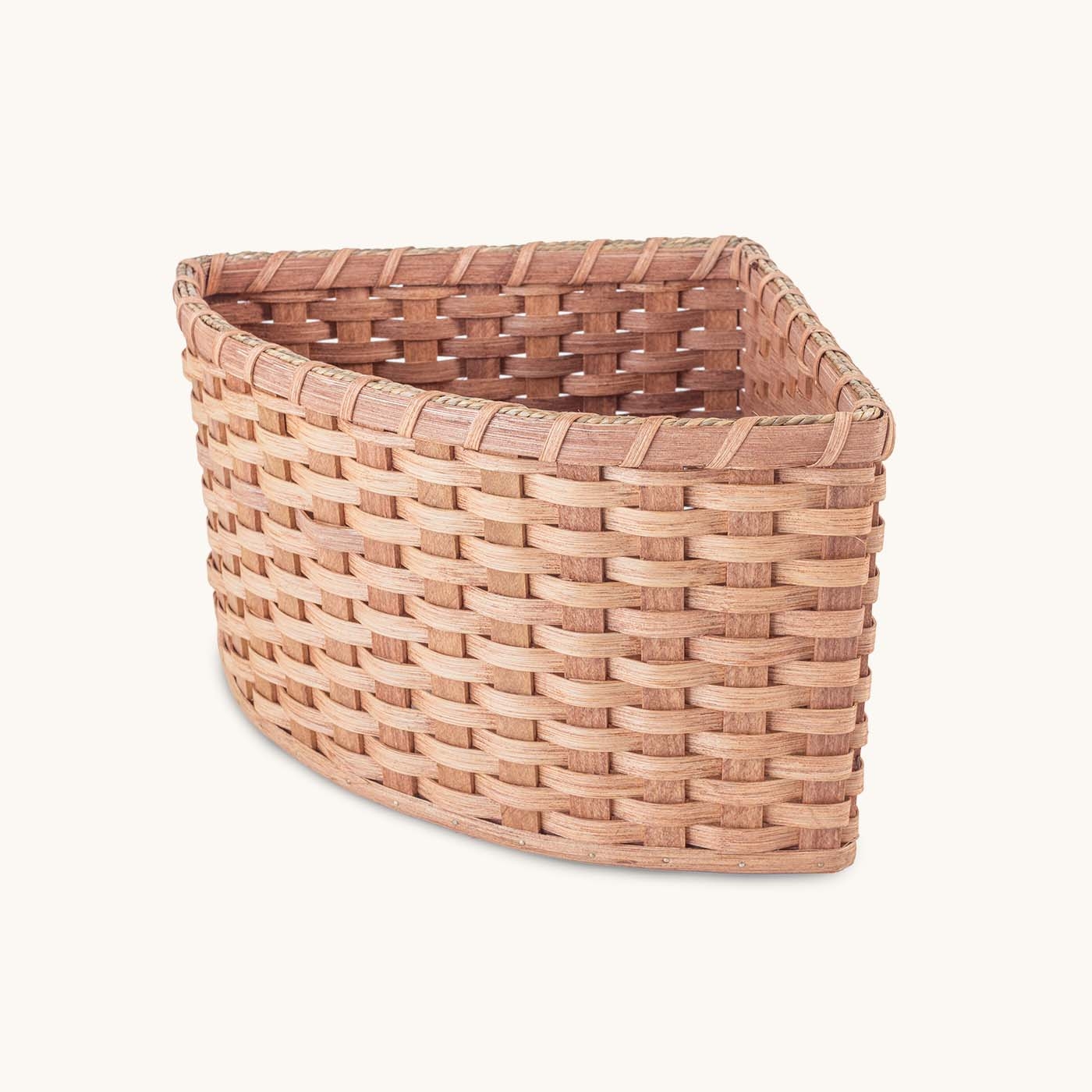 Corner Basket Triangular Base Amish Woven Corner Basket