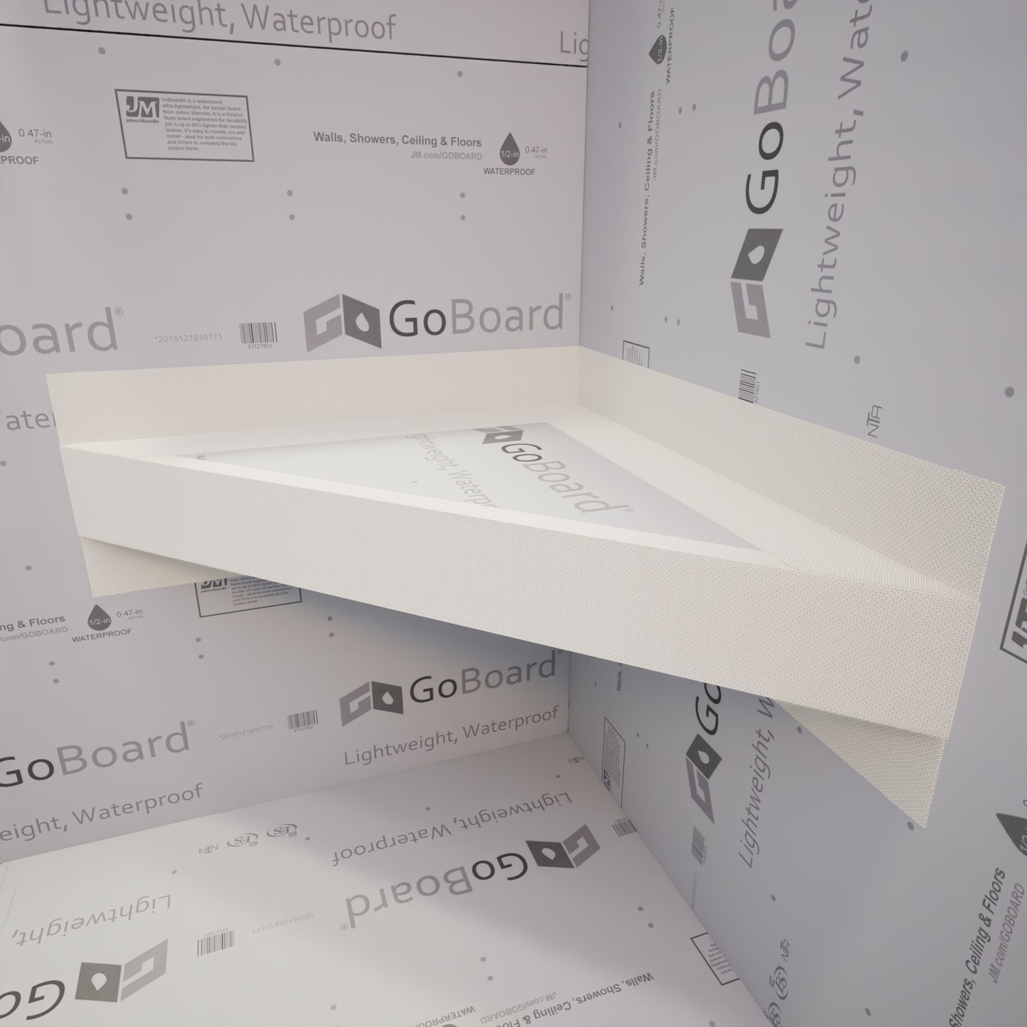 Corner Shower Bench Floating Mount 18 Inch GoBoard Bench