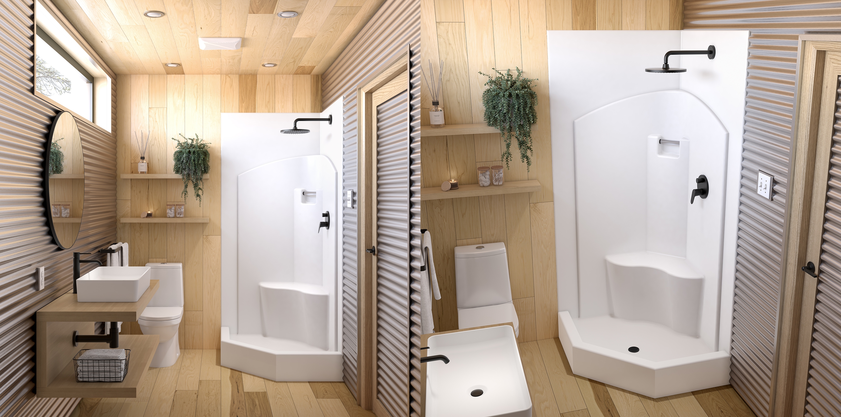 Corner Shower: Neo-Angle Base Compact Shower With Seat