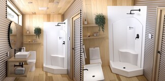 Corner Shower: Neo-Angle Base Compact Shower With Seat