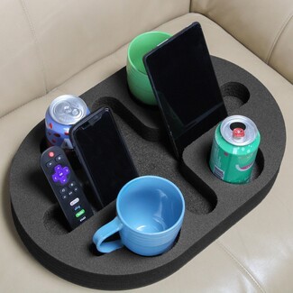 Couch Caddy Tray Foam Oval Sofa Refreshment Caddy