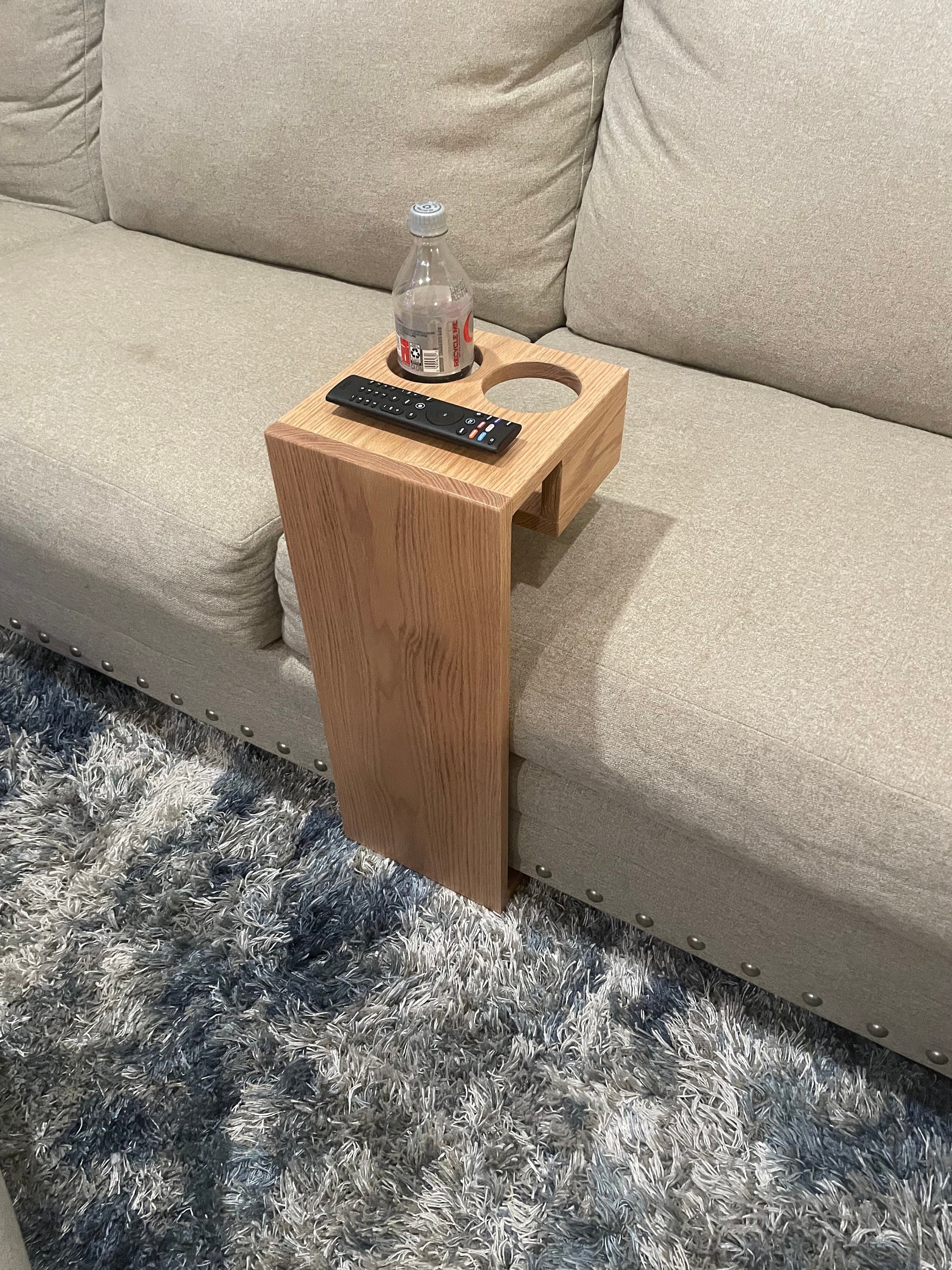 Couch Caddy Wood Grain Finish Minimalist Wood Caddy