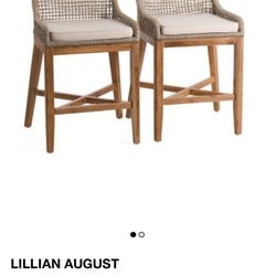 Counter Stool Lillian August Design Woven Rope Back