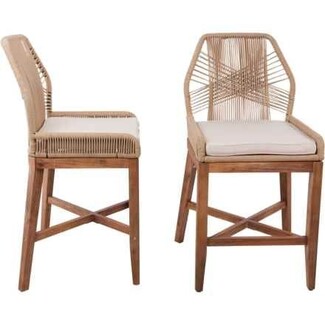 Counter Stool Rope Crossweave Coastal Texture X Base