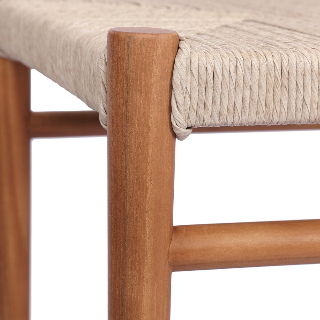 Counter Stool Rounded Cylindrical Legs Woven Cord