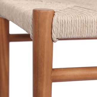 Counter Stool Rounded Cylindrical Legs Woven Cord