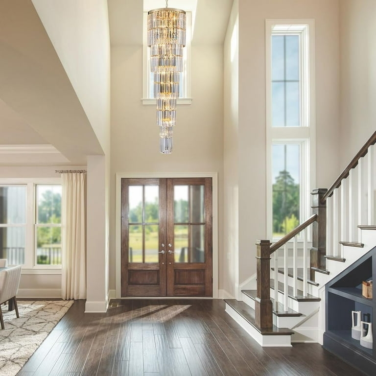Crystal Chandelier: 10-tier Design Extra Long Drop Foyer