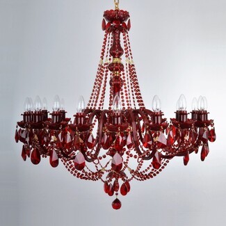 Crystal Chandelier with 18 Arms & Bohemian Almond Drops