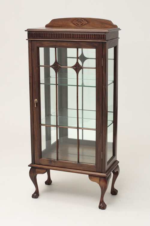 Curio Cabinet Chippendale Ball and Claw Wood Vitrine
