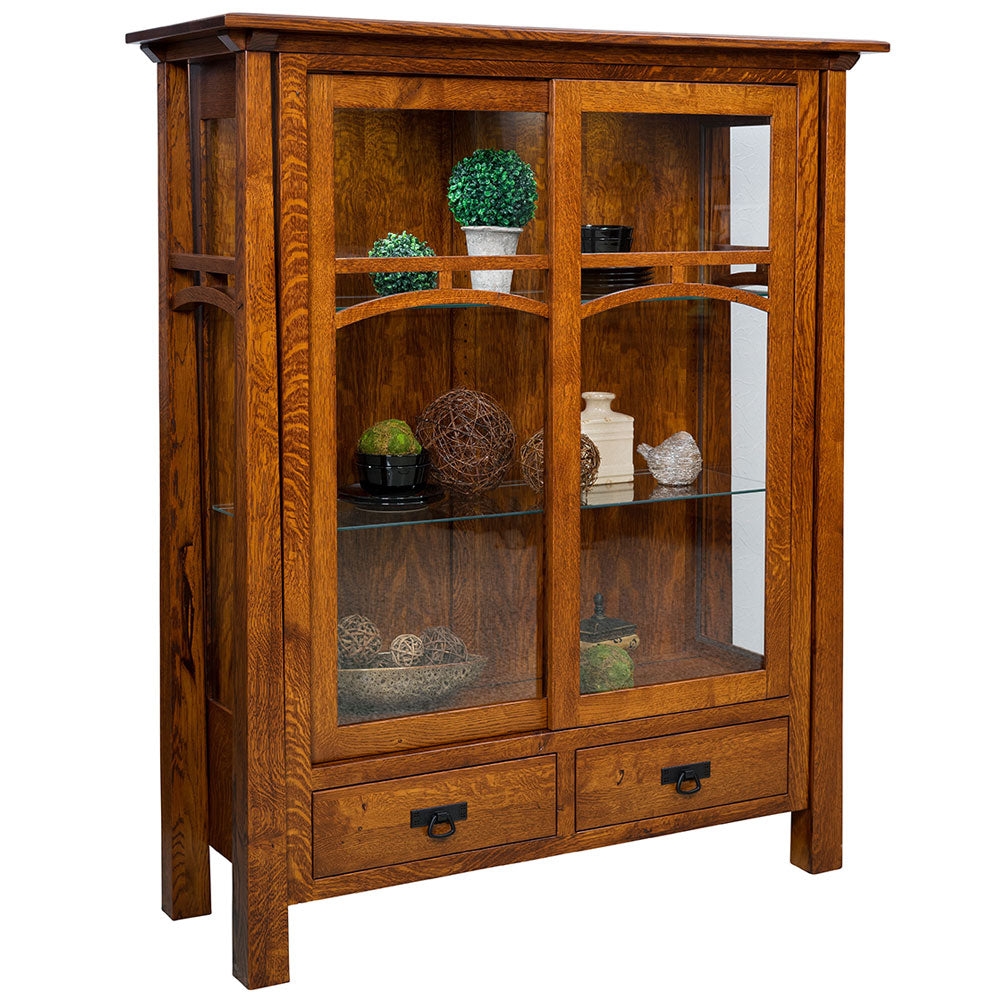 Curio Cabinet Craftsman Quartersawn Oak Arched Door Unit