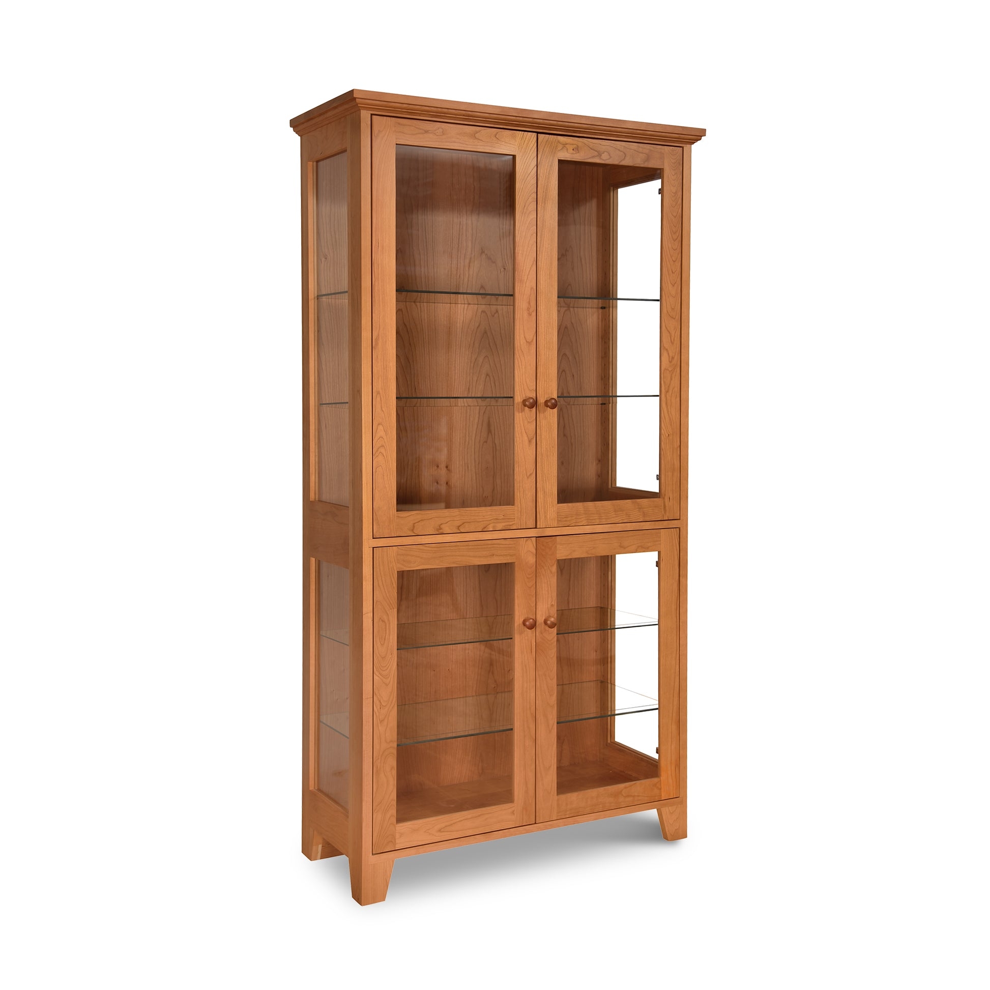 Curio Cabinet Four Door Entry with Shaker Tapered Legs