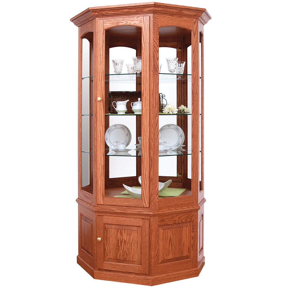 Curio Cabinet Octagonal Silhouette and Mirrored Interior