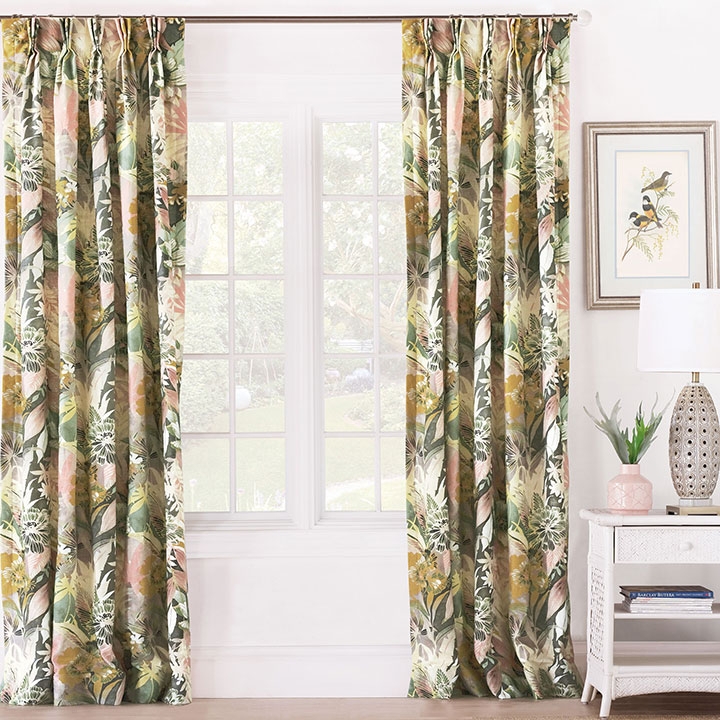 Curtain Panel Pinch Pleat Botanical Botanical Pinch Pleat drapes