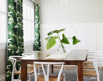 Curtains Banana Leaf Pattern Tropical Palm Leaf Drapes